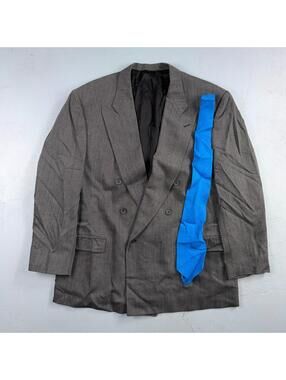 Nino Cerruti Men's Size 46 Double-Breasted Premium Blazer Jacket Made in USA